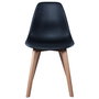 Home Deco Factory Silla STOCKHOLM Escandinava Negra Charles Eames Diseño Tulip Beech Madera Plástico 45.8x51.4x84.6 cm