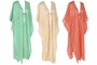 DKD Home Decor Kaftan Mediterraneo Saint Tropez Algodón Azul Coral 80 x 80 x 140 cm (3 Unidades)