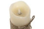 DKD Home Decor Vela Led Basicos Crema Marron 7.5 x 12.5 x 7.5 cm (16 Unidades)