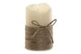 DKD Home Decor Vela Led Basicos Crema Marron 7.5 x 12.5 x 7.5 cm (16 Unidades)