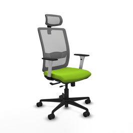 PIQUERAS Y CRESPO Silla de oficina Haches Pistacho y Gris con mecanismo Sincro/Traslack