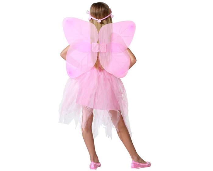 Disfraz Hada Rosa Infantil Niña 5-6 Años Fantasía Vestido Alas Tocado Polyester