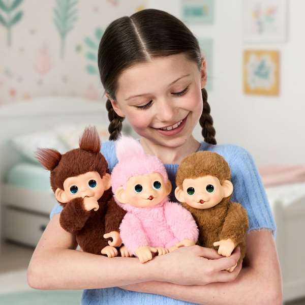 Moose My Baby Monkey Minis - Monitos Interactivos con Sonidos, Juguete en Español