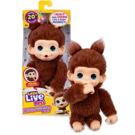 Little Live Pets - Mi Mini Bebé Mono Marrón, Peluche Interactivo para Niños a Partir de 4 Años - LIT0630996267653
