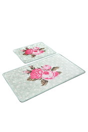 Mijölnir Monet Mint Juego de Alfombras de Baño de Poliéster, Antibacteriano y Antideslizante, 50x60cm y 60x100cm, 700 gr/m2