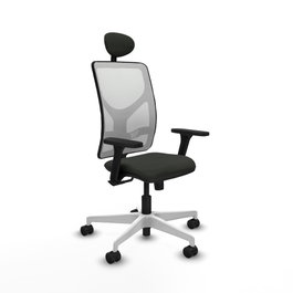 PIQUERAS Y CRESPO Silla de oficina Motilla con mecanismo Sincro, Negro y Blanco