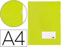 Liderpapel Carpeta Dossier A4 Uñero Amarillo Fluor Opaco Polipropileno 180 Micras