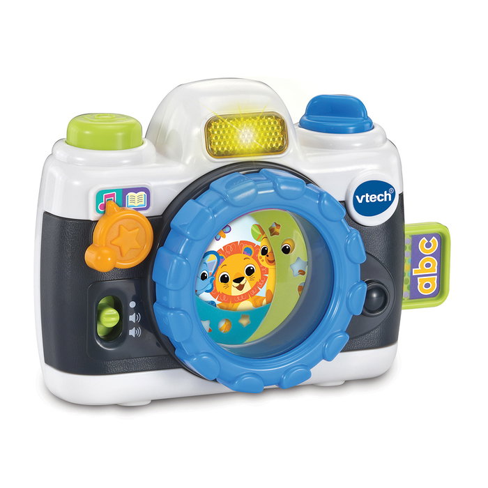 V-TECH Cámara Interactiva de Juguete para Bebés +9 Meses, Reflex Baby Fotos Y Recuerdos, Modos Aprendizaje y Música, Estilo Retro, Modelo 80-586322