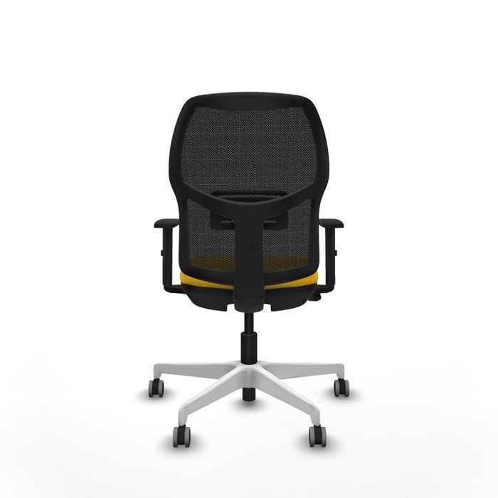 PIQUERAS Y CRESPO Silla de oficina Alfera con malla negra y asiento amarillo