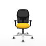 PIQUERAS Y CRESPO Silla de oficina Alfera con malla negra y asiento amarillo