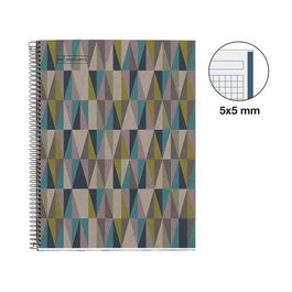 Bloc Miquelrius Eco Design Notebook 1 Micro.Tapa Dura A4 80H 80G Cuadric.5X5 Ecorombos (Set de 5)
