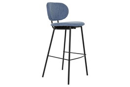 DKD Home Decor Taburete Loft Azul Negro 46 x 101 x 50 cm (2 Unidades)