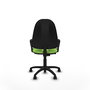 Silla de oficina Algarra con mecanismo Contacto permanente básico tapizada con Tela color Pistacho. Equipada con Base poliamida negra, Brazos fijos y Ruedas de nailon 50 mm