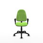 Silla de oficina Algarra con mecanismo Contacto permanente básico tapizada con Tela color Pistacho. Equipada con Base poliamida negra, Brazos fijos y Ruedas de nailon 50 mm