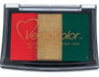 Tsukineko Almohadilla de Tinta VERSACOLOR 3 Colores Navidad 95x65mm