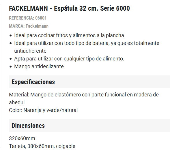 FACKELMANN Espátula FINSTOCK de madera con mango soft touch, 32 cm
