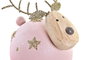DKD Home Decor Figura de Navidad Fantasía Reno de Metal Rosa Palo y Gris, Adorno Navideño 7x9x7 cm, Pack 12 Unidades