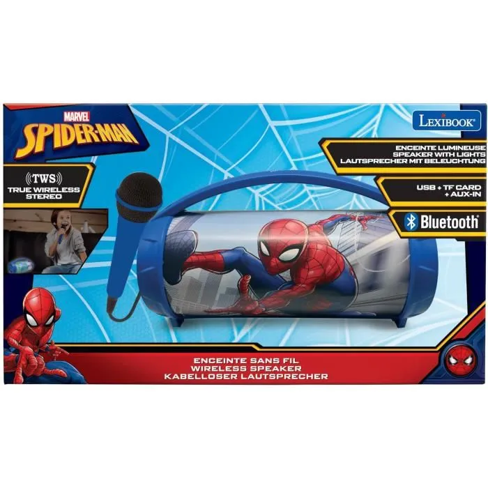 LEXIBOOK Altavoz con micrófono Bluetooth Spiderman Marvel