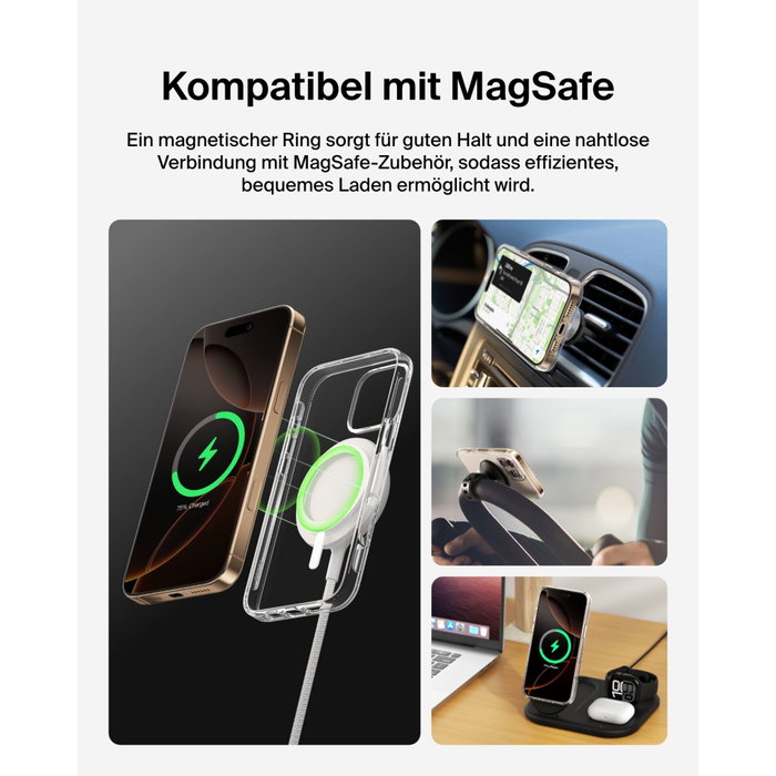 Belkin Funda ScreenForce Magnetic para iPhone 16 Pro Max - Transparente