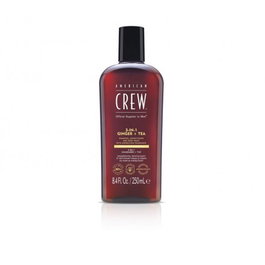 American Crew 3-In-1 Ginger + Tea Champú, Acondicionador y Gel de Ducha 250 ml