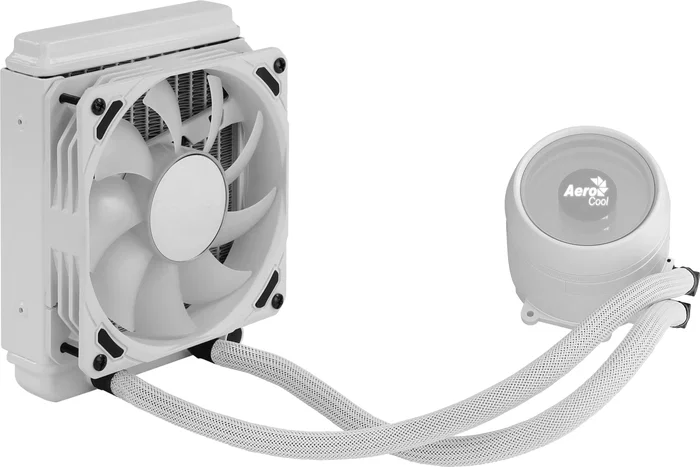 Aerocool Mirage L120 AIO - Sistema de Refrigeración Líquida para CPU, Ventilador RGB Direccionable de 120mm, Espejo Infinito, TDP 200W, Blanco, Compatible con Aura Sync/Mystic Light