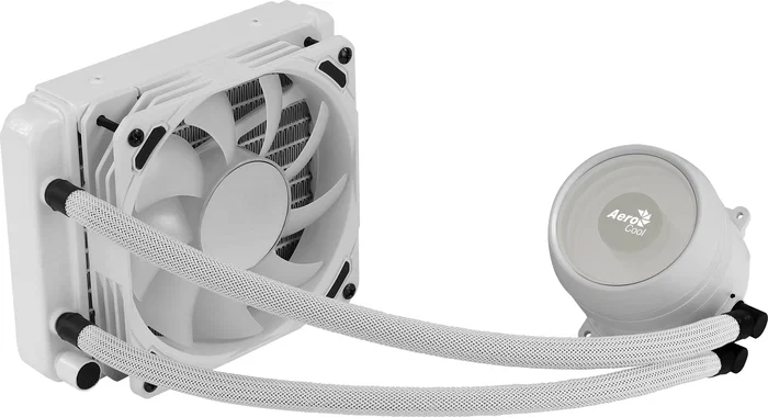 Aerocool Mirage L120 AIO - Sistema de Refrigeración Líquida para CPU, Ventilador RGB Direccionable de 120mm, Espejo Infinito, TDP 200W, Blanco, Compatible con Aura Sync/Mystic Light