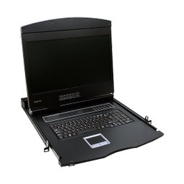 LogiLink Consola KVM con pantalla LCD de 19 pulgadas, VGA y teclado US