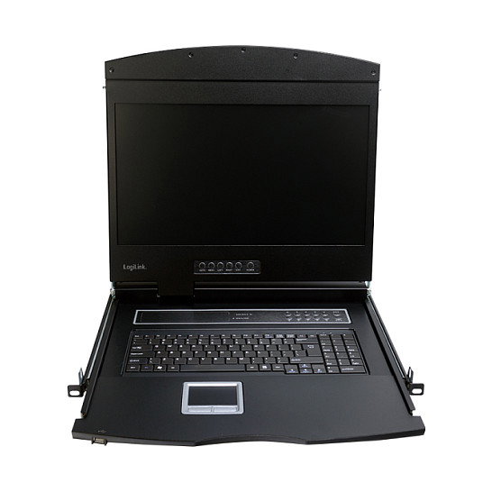 LogiLink Consola KVM con pantalla LCD de 19 pulgadas, VGA y teclado US