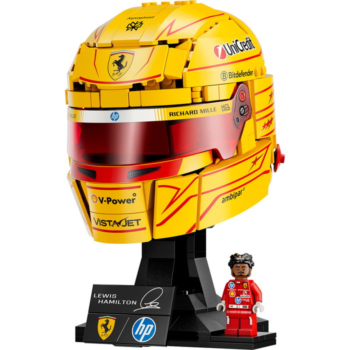 LEGO Scuderia Ferrari HP Casco Lewis Hamilton 43022, Set de Construcción con Minifigura para Adultos y Coleccionistas de F1, 884 Piezas, Edad +14 Años