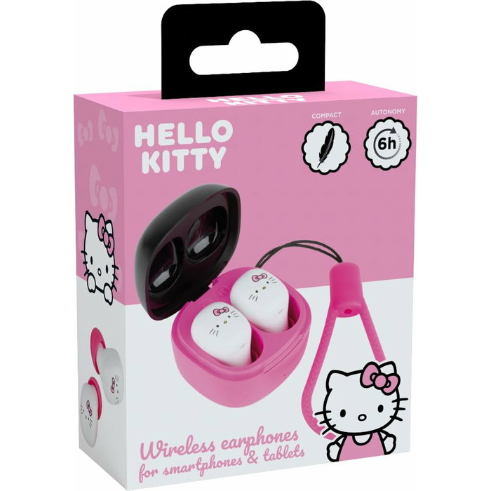 Fr tec Auriculares Konix Hello Kitty Bluetooth Rosa y Blanco