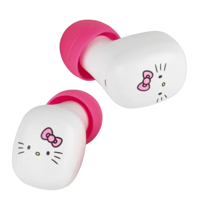 Konix Auriculares Hello Kitty Intraurales Bluetooth 5.4 Inalámbricos Rosa y Blanco con Estuche de Carga, IPX4, para Llamadas y Música