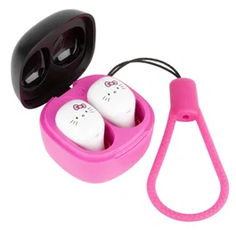 Konix Auriculares Hello Kitty Intraurales Bluetooth 5.4 Inalámbricos Rosa y Blanco con Estuche de Carga, IPX4, para Llamadas y Música