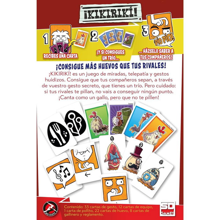 SD GAMES Juego de Mesa Kikiriki Español 4-9 Jugadores