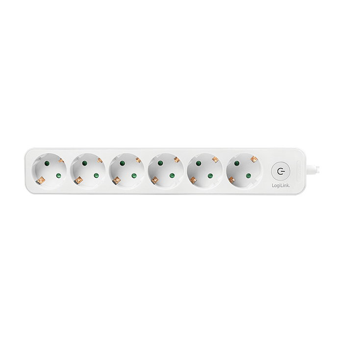 LogiLink Regleta de 6 tomas CEE 7/3 con interruptor, 1,5 m