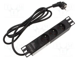 Lanberg Regleta Rack PDU 10" 1U 16A 3x PL Negra