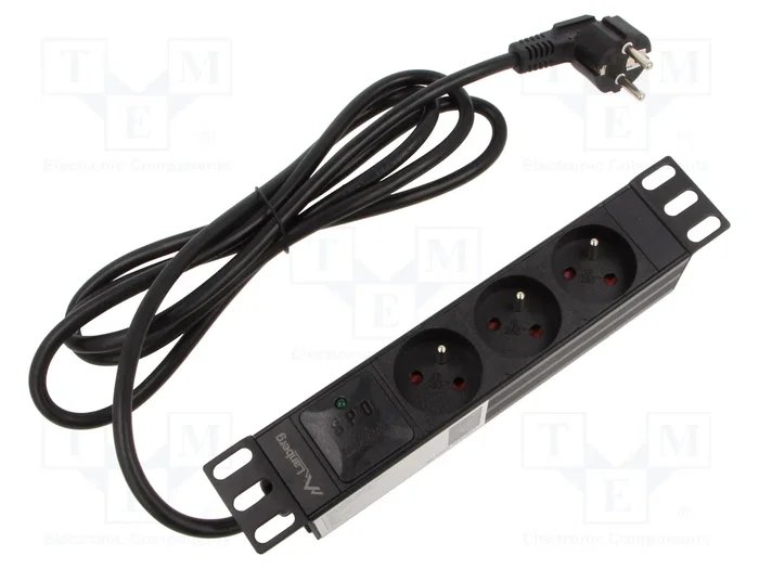 Lanberg Regleta Rack PDU 10" 1U 16A 3x PL Negra Lanberg Regleta Rack PDU 10" 1U 16A 3x PL Negra