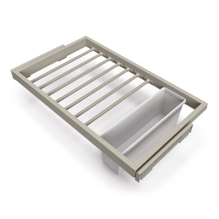 Emuca Kit de 7 varillas pantalonero, 1 bandeja y bastidor de guías para módulo 800mm, Gris piedra Emuca Kit de 7 varillas pantalonero, 1 bandeja y bastidor de guías para módulo 800mm, Gris piedra