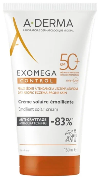 A-Derma Exomega Control Crema Solar Emoliente SPF50+ 150 ml