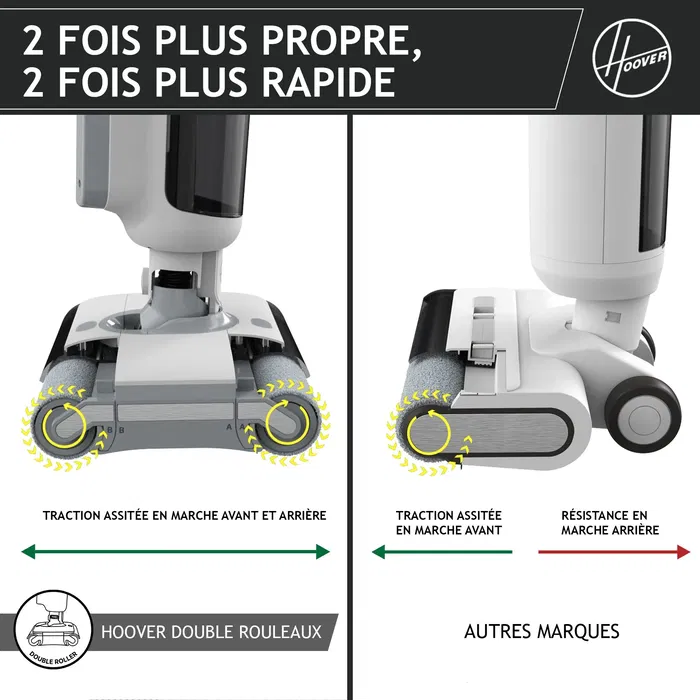 Hoover Aspiradora y Mopa Inalámbrica HW500 para Sólidos y Líquidos - Doble Rodillo - Motor 230W Hoover Aspiradora y Mopa Inalámbrica HW500 para Sólidos y Líquidos - Doble Rodillo - Motor 230W