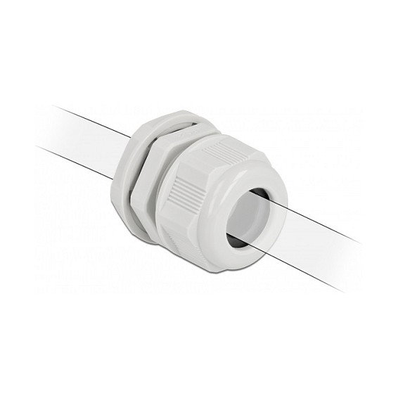 DeLOCK Prensaestopas PG13,5 para cable redondo, Gris (2 piezas)