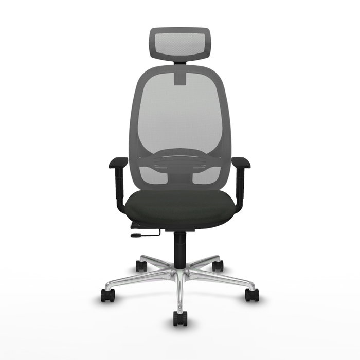 PIQUERAS Y CRESPO Silla de oficina Cilanco con mecanismo Sincro/Traslack, Negro y Gris