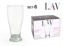 Lav Set 6 Vasos Cerveza Brott 565Cc Ø8x18 cm (4 Cajas)