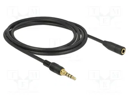 DeLOCK 85631 Cable de extensión de audio 3,5 mm macho a hembra 2 m negro