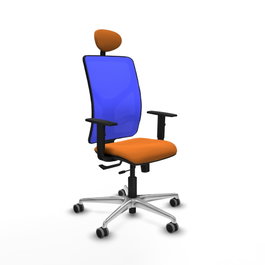 PIQUERAS Y CRESPO Silla de oficina Motilla Naranja y Azul