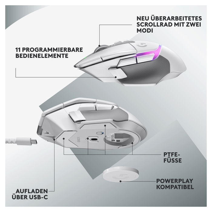 Logitech G502 X Plus Lightspeed Gaming Mouse Inalámbrico Blanco / 910-006171