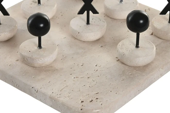 DKD Home Decor Juego de Mesa de Mármol y Metal Travertino DKD Home Decor Juego de Mesa de Mármol y Metal Travertino