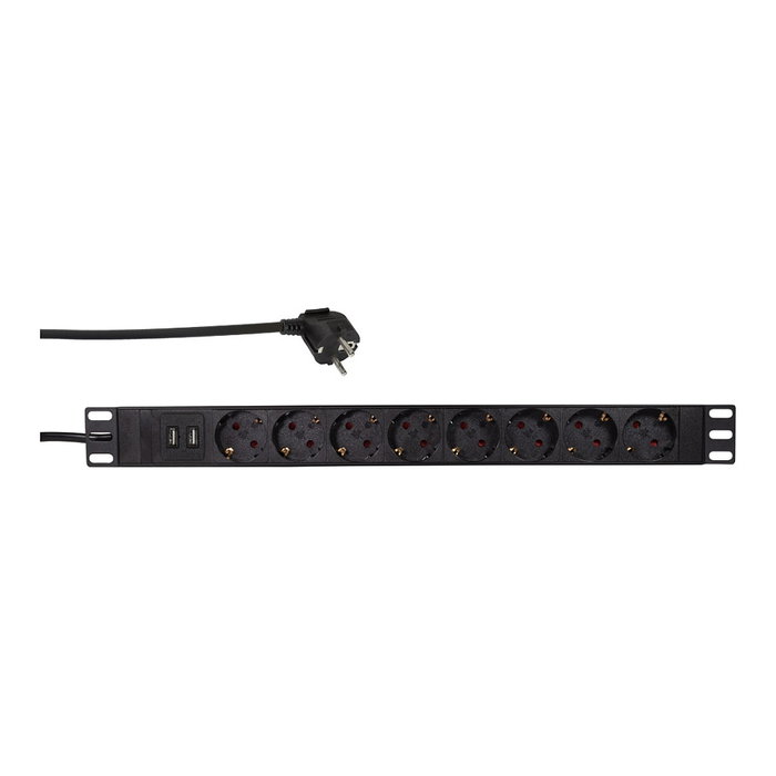 LogiLink Regleta de 8 tomas CEE7/3+2 con USB y protección contra sobretensiones LogiLink Regleta de 8 tomas CEE7/3+2 con USB y protección contra sobretensiones