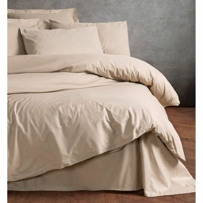 Aucune Juego de cama Beige 100% algodón (1 funda nórdica y 2 fundas de almohada)