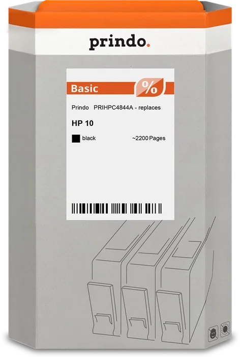 Prindo Basic Cartucho de tinta negro compatible con HP C4844A (10) Prindo Basic Cartucho de tinta negro compatible con HP C4844A (10)