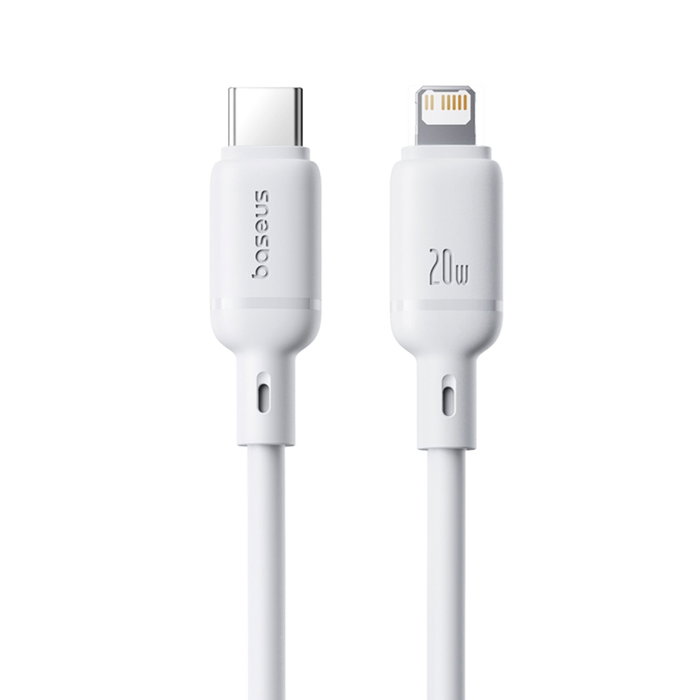 Baseus Cable de Carga Silky Series Type-C a iPhone 20W 1m Blanco